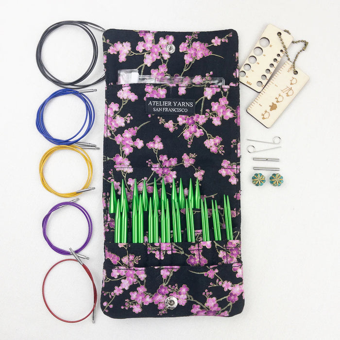 Atelier Yarns Interchangeable Needle Set - Cherry Blossom/Green
