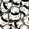 Collage of a black and white sheep sticker.