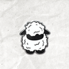 Black and white sheep sticker with mirrored edge.